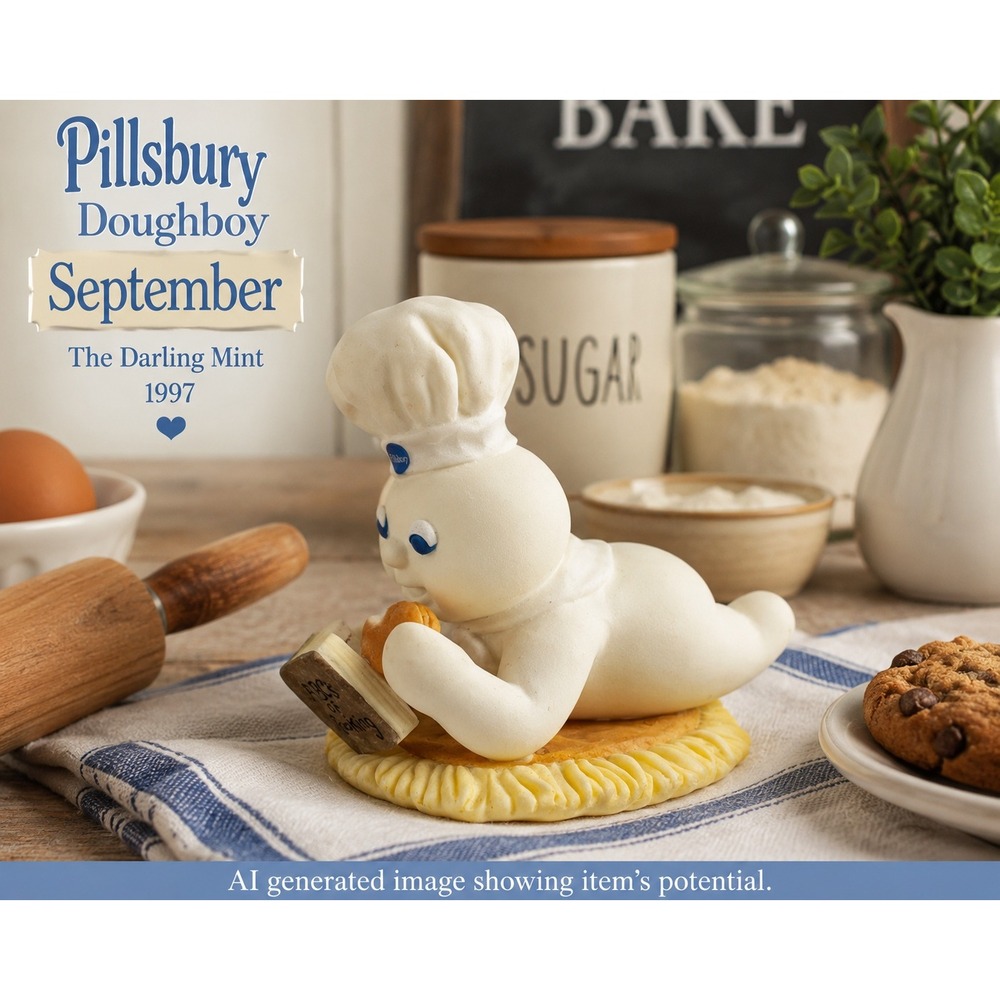 1997 Pillsbury Doughboy The Darling Mint September Figurine ABCs Cooking‎